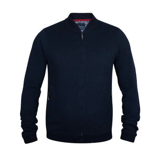 Guide London Zip Thru Sweater Jacket with Baseball Collar - Navy