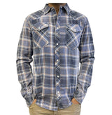 Silver Jeans Co - Acid Washed Indigo Plaid Shirt Blue